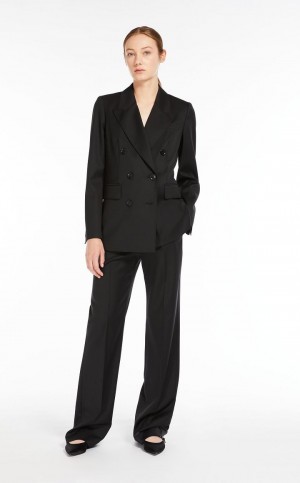 Blazers Max Mara Double-breasted Wool Pretas | MMR594087