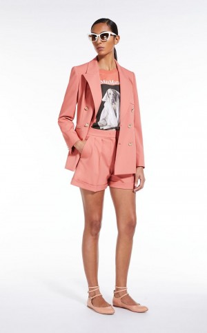 Blazers Max Mara Gabardine Wool Rosa | MMR594084