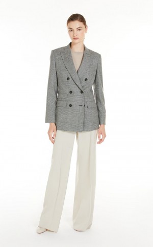 Blazers Max Mara Saxony Wool And Cashmere Cinzentas | MMR594065