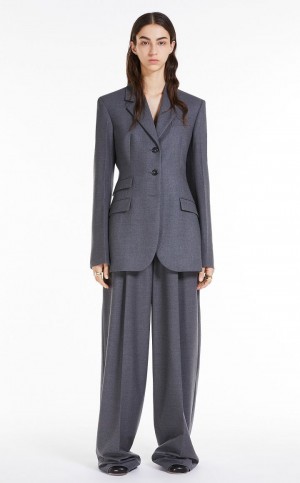 Blazers Max Mara Slim-fit Tailored Cinzentas | MMR594033