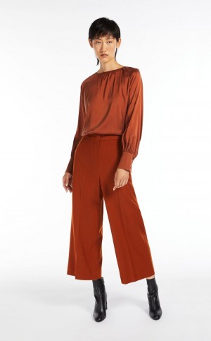 Blusas Max Mara Silk Satin Laranja | MMR593630