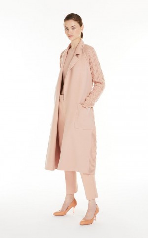 Casacos Max Mara Cashmere And Wool Robe Rosa | MMR593901