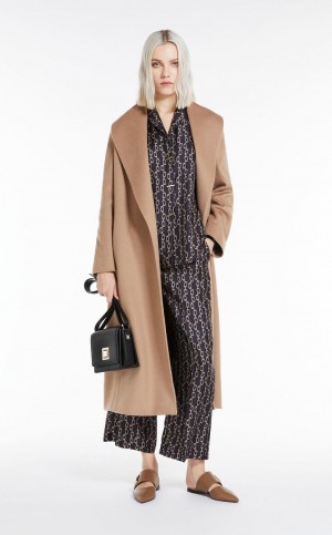 Casacos Max Mara Cashmere Robe Marrom | MMR593895