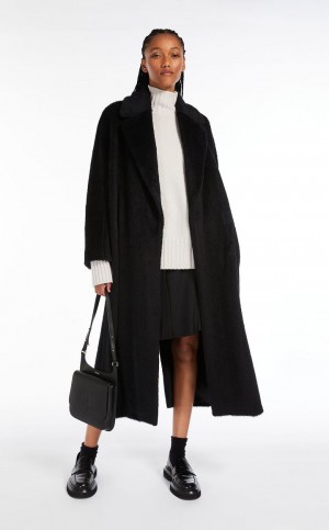 Casacos Max Mara Oversized Alpaca And Wool Pretas | MMR593841