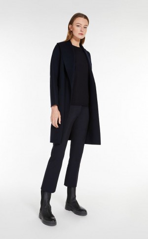 Casacos Max Mara Wool Robe Azul Marinho | MMR593928