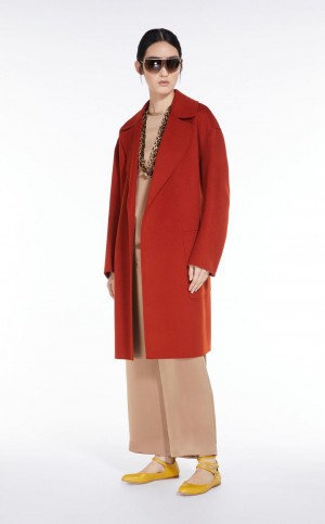 Casacos Max Mara Wool Robe Laranja | MMR593861