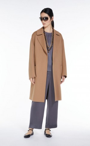 Casacos Max Mara Wool Robe Marrom | MMR593936