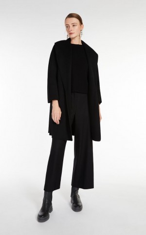 Casacos Max Mara Wool Robe Pretas | MMR593927