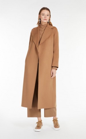 Casacos Max Mara Wool Robe-style Marrom | MMR593902