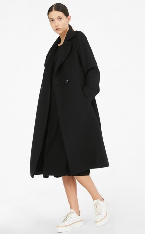 Casacos Max Mara Wool Robe-style Pretas | MMR593910