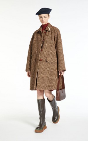 Casacos Max Mara Wool Tweed Marrom | MMR593866