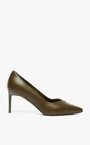 Décolleté Max Mara Nappa Leather Court Verdes Escuro | MMR594201