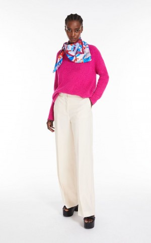 Knitwear Max Mara Soft Top In Alpaca And Cotton Fucsia | MMR593467