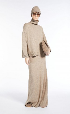 Knitwear Max Mara Wool And Cashmere Pullover Marrom | MMR593472