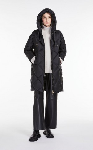 Padded Max Mara Parka In Quilted Water-resistant Canvas Pretas | MMR593999