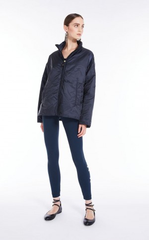 Padded Max Mara Water-repellent Canvas Jacket Azul Marinho | MMR594008