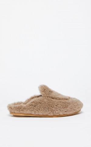 Sapatos Rasos Max Mara Teddy Mules Marrom | MMR594218