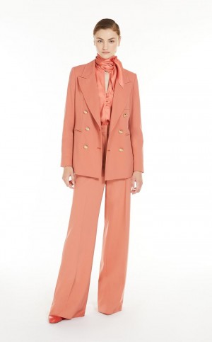 Suit Max Mara High-waisted Wool Rosa | MMR593505