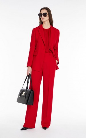 Suit Max Mara Long Wool Crepe Vermelhas | MMR593537