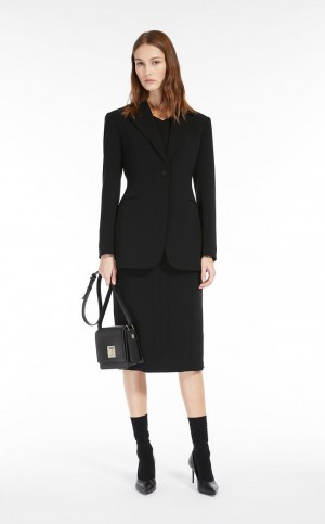 Suit Max Mara Single-breasted Cady Pretas | MMR593521