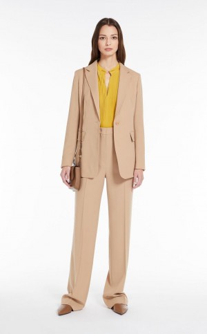 Suit Max Mara Single-breasted Wool Marrom | MMR593498