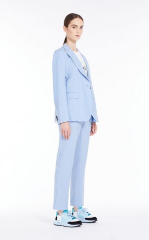 Suit Max Mara Wool Cigarette-cut Luz Azuis | MMR593504