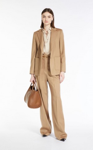 Suit Max Mara Wool Single-breasted Marrom | MMR593484