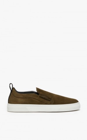 Tenis Max Mara Suede Slip-ons Verdes Escuro | MMR594207