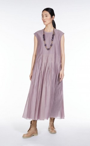 Vestidos Max Mara Cotton And Silk Voile Roxo | MMR593400