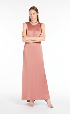 Vestidos Max Mara Crepe Envers Satin Rosa | MMR593337