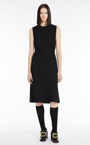 Vestidos Max Mara Dress With Intarsia And Cut-out On The Back Pretas | MMR593291