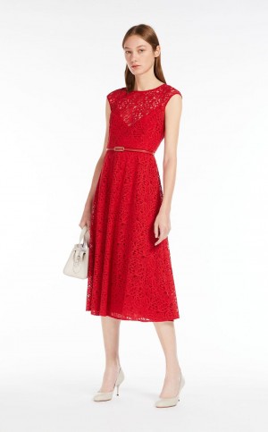 Vestidos Max Mara Feminine Lace Vermelhas | MMR593390