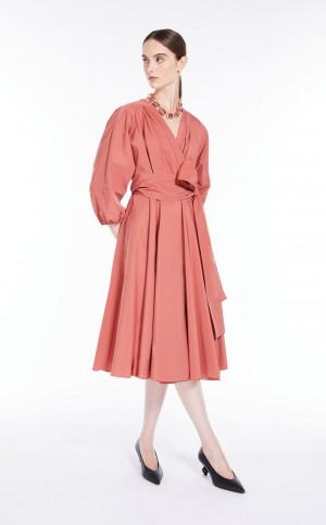 Vestidos Max Mara Taffeta Wrap Rosa | MMR593364