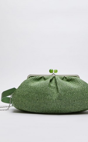 Weekend Bag Max Mara Large Pasticcinoin Raffia Verdes | MMR594145