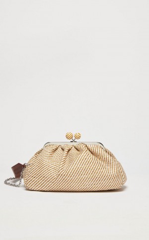 Weekend Bag Max Mara Medium Pasticcinoin Raffia Marrom | MMR594150