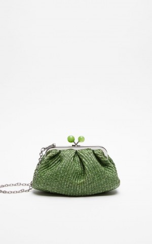 Weekend Bag Max Mara Small Pasticcinoin Raffia Verdes | MMR594168