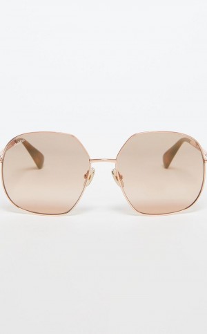 Óculos De Sol Max Mara Metal Douradas | MMR594290