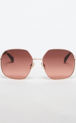 Óculos De Sol Max Mara Metal Marrom Bordeaux | MMR594289