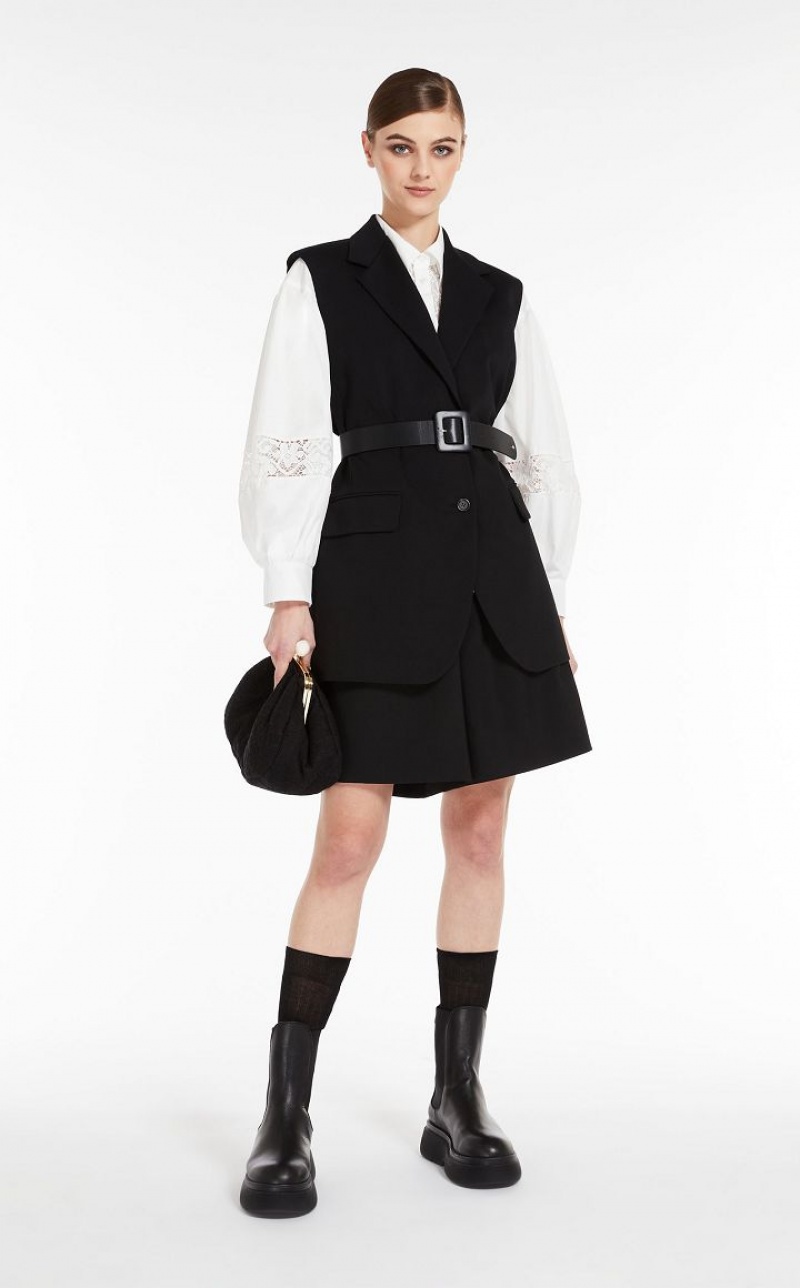 Blazers Max Mara Belted Jersey Waistcoat Pretas | MMR594097