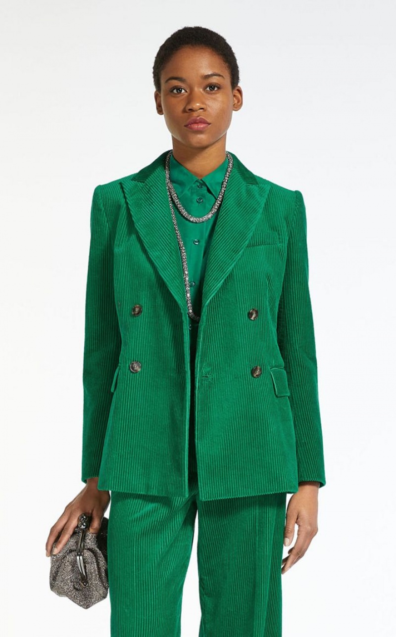 Blazers Max Mara Cotton Velvet Turquesa | MMR594041