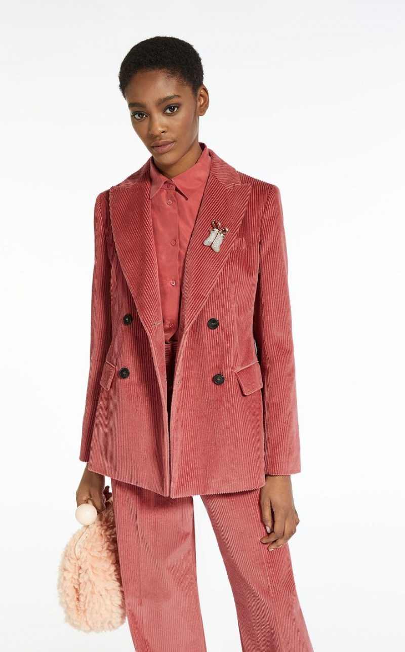 Blazers Max Mara Cotton Velvet Vermelhas Escuro | MMR594105