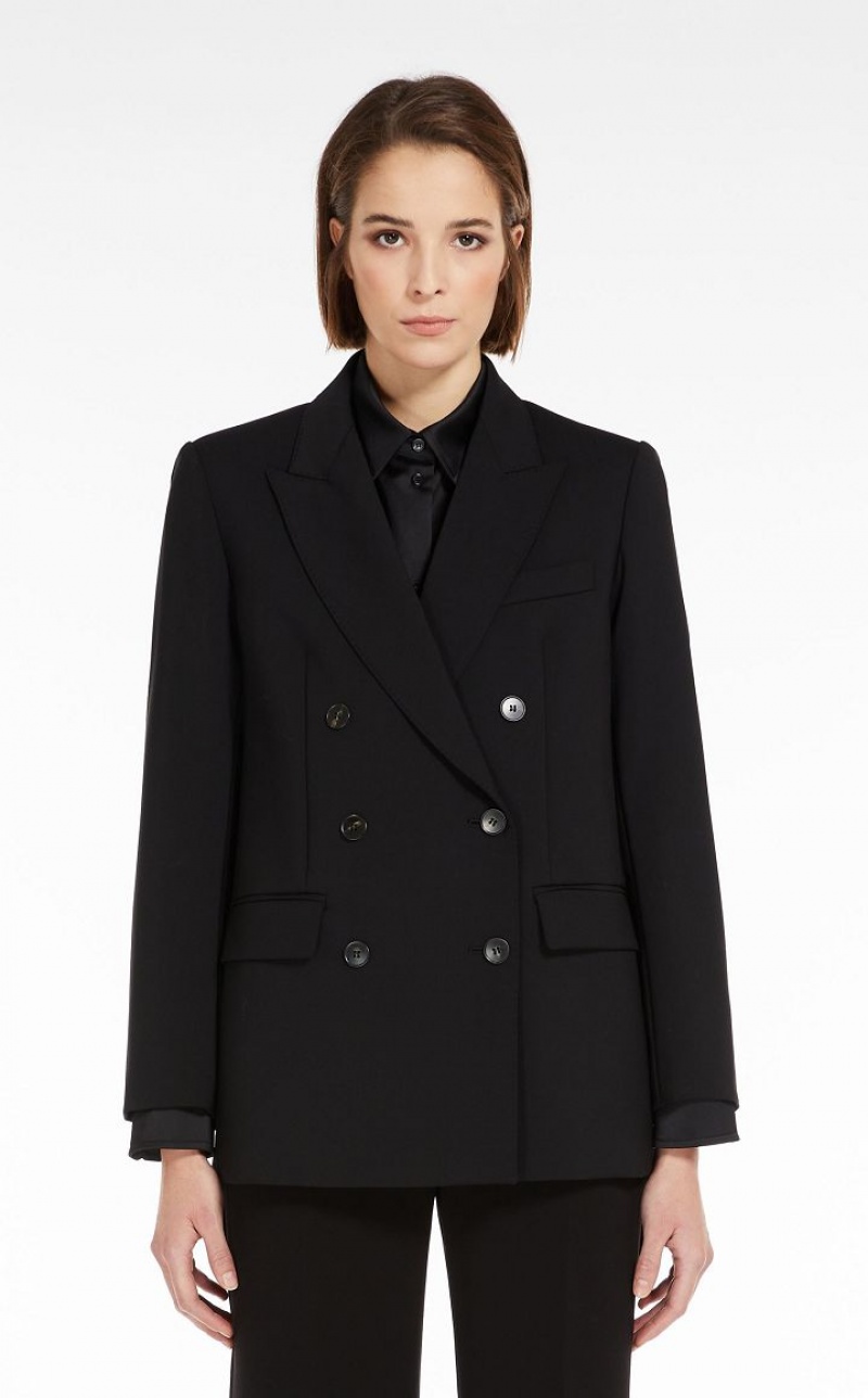 Blazers Max Mara Double-breasted In Wool Fabric Pretas | MMR594044