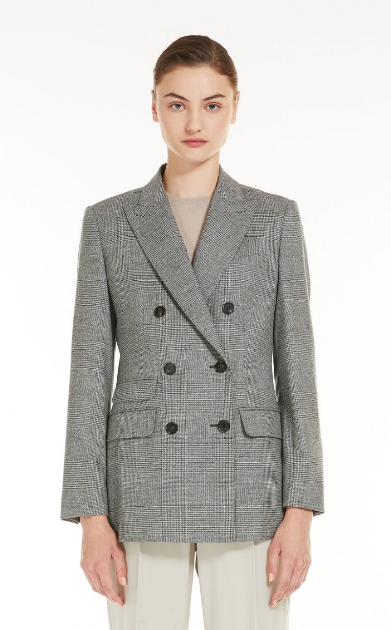 Blazers Max Mara Saxony Wool And Cashmere Cinzentas | MMR594065