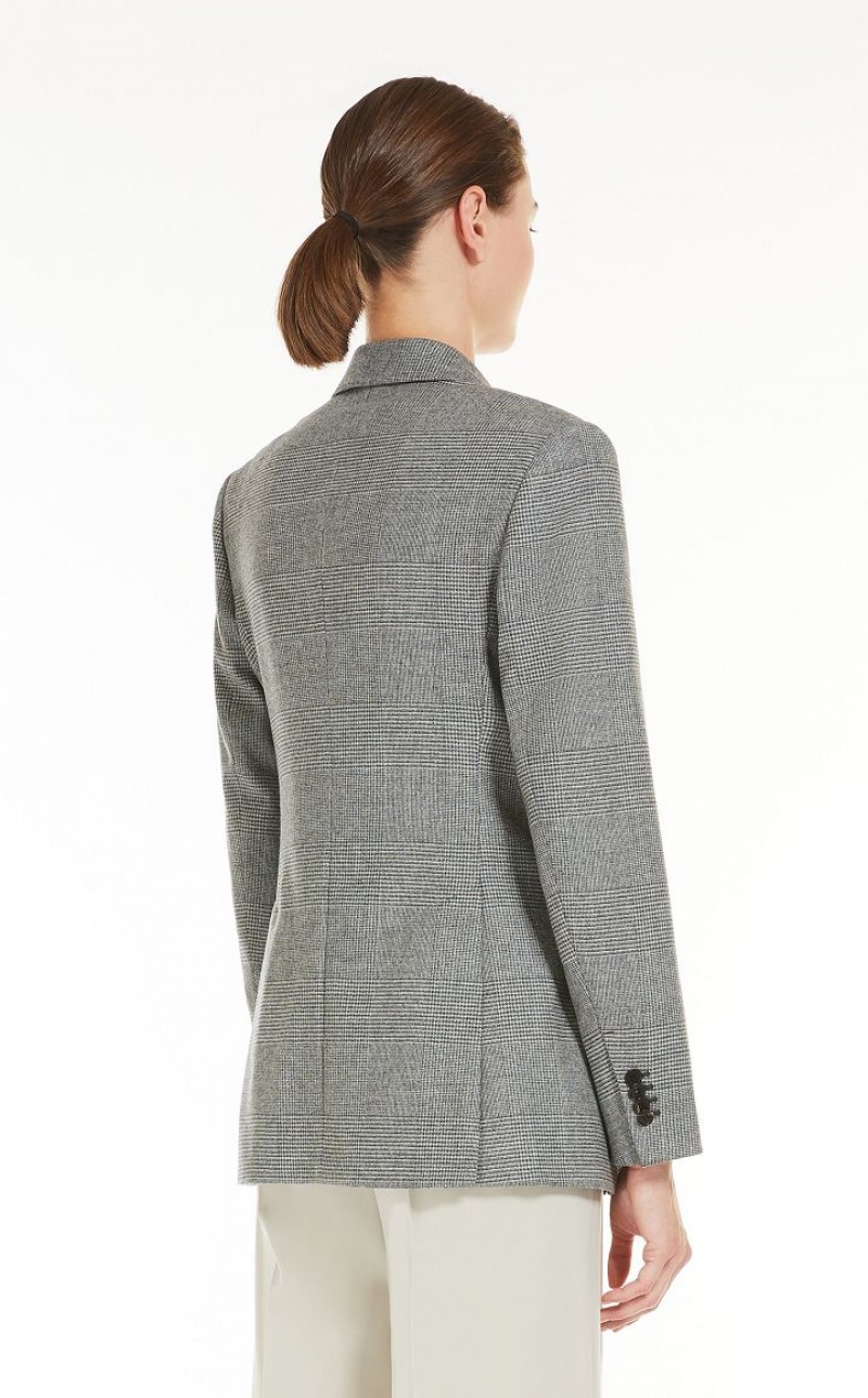 Blazers Max Mara Saxony Wool And Cashmere Cinzentas | MMR594065