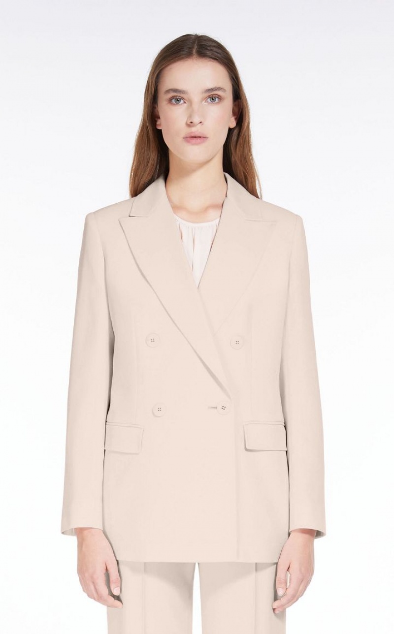 Blazers Max Mara Wool Satin Crepe Luz Rosa | MMR594092