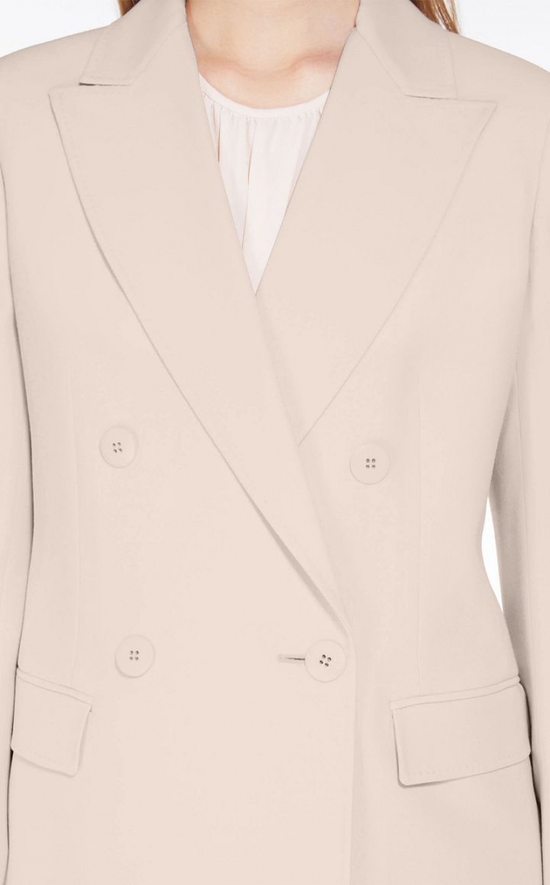 Blazers Max Mara Wool Satin Crepe Luz Rosa | MMR594092