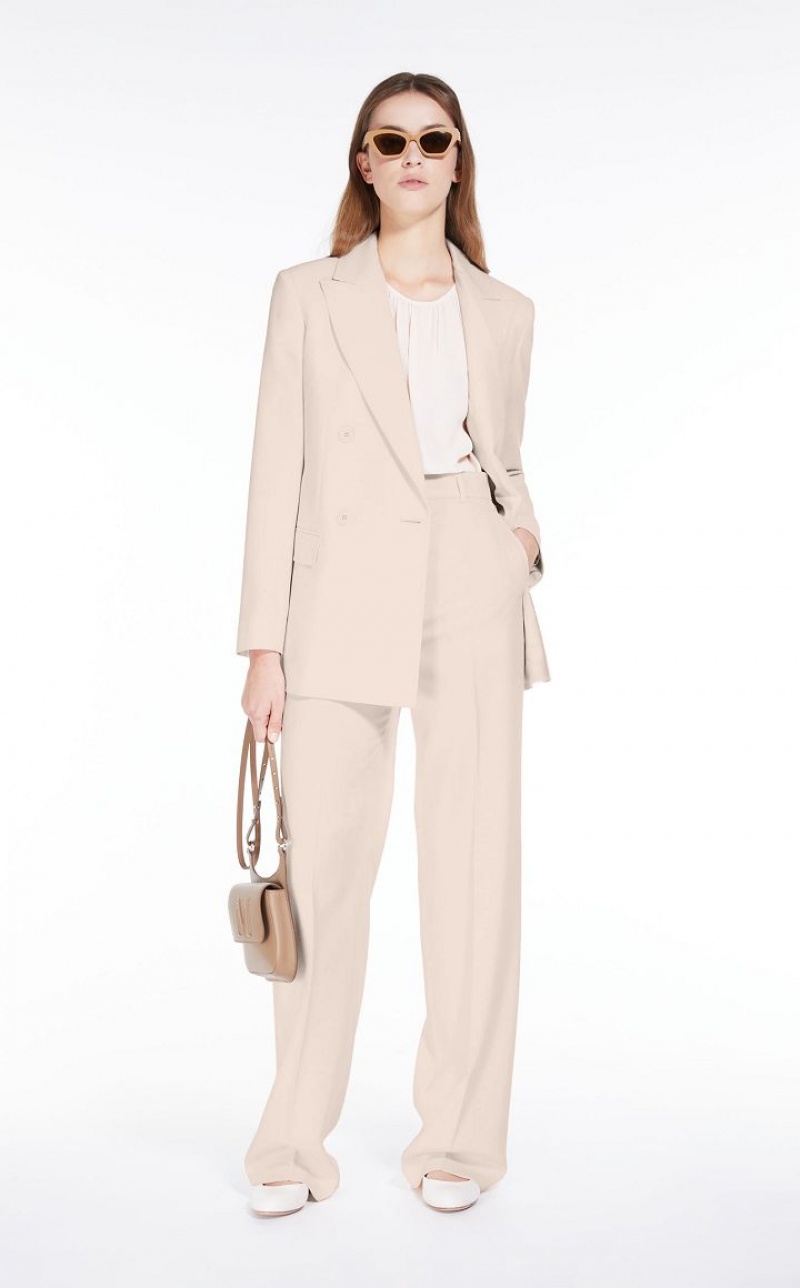 Blazers Max Mara Wool Satin Crepe Luz Rosa | MMR594092