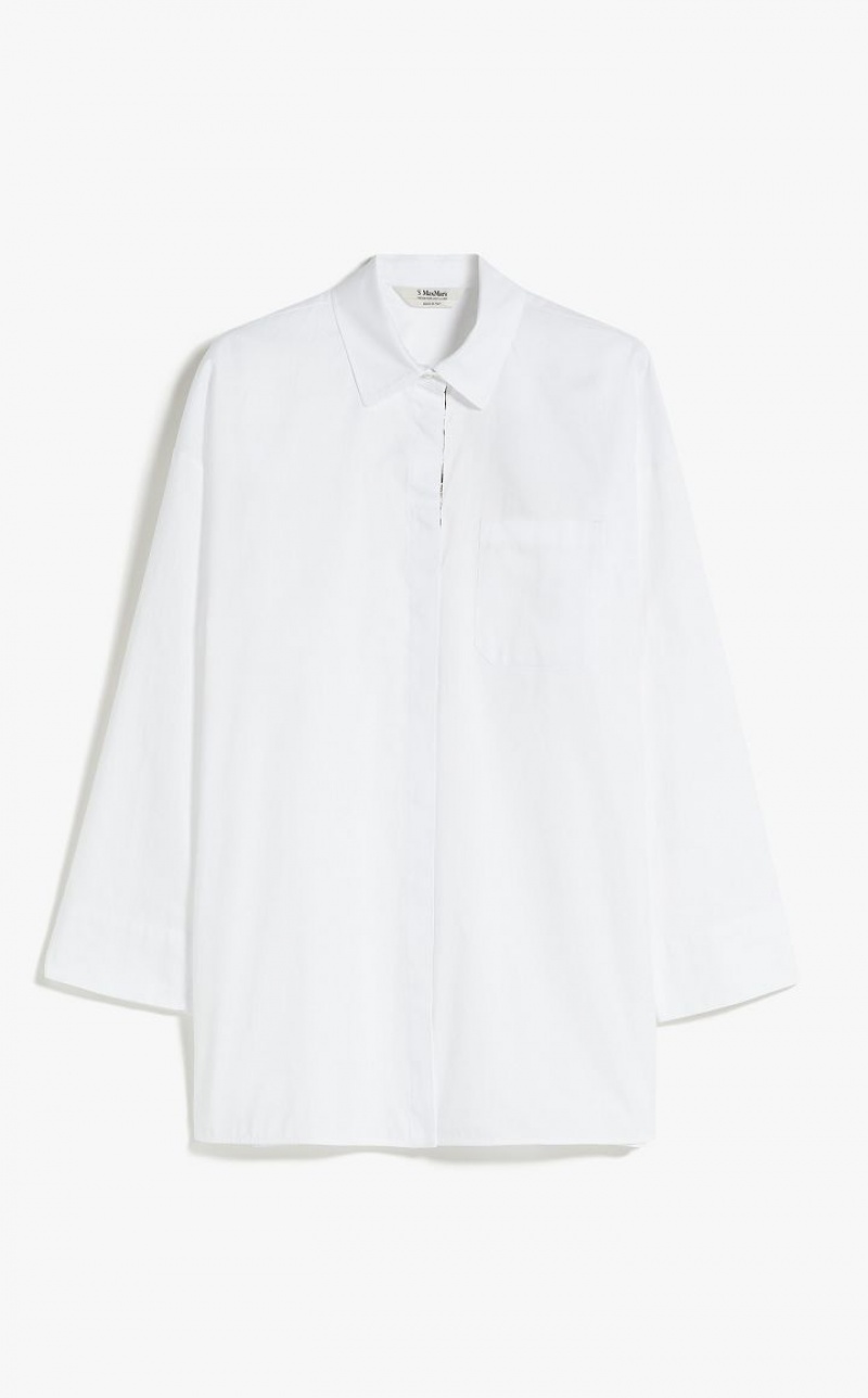 Blusas Max Mara Cotton Oxford Branco | MMR593612