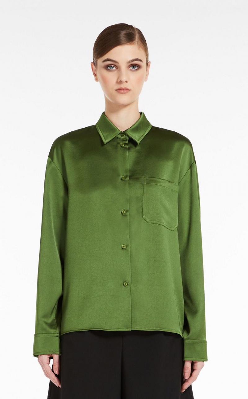 Blusas Max Mara Flowing Satin Verdes | MMR593593