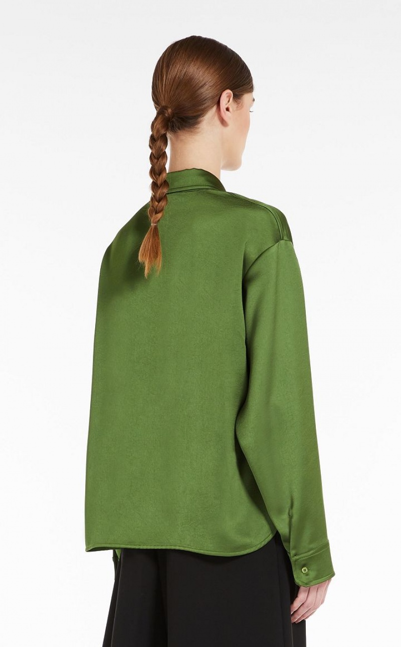 Blusas Max Mara Flowing Satin Verdes | MMR593593